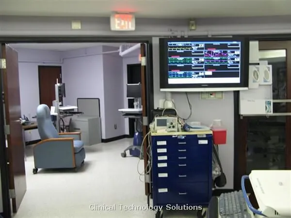 Hallway ECG monitor installation