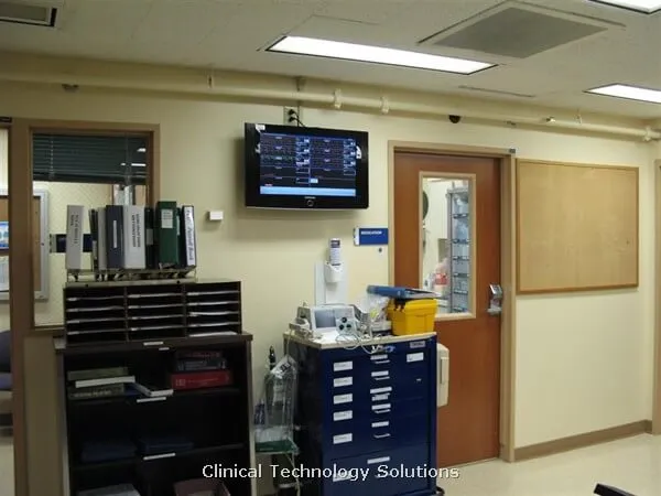 Hallway ECG monitor installation